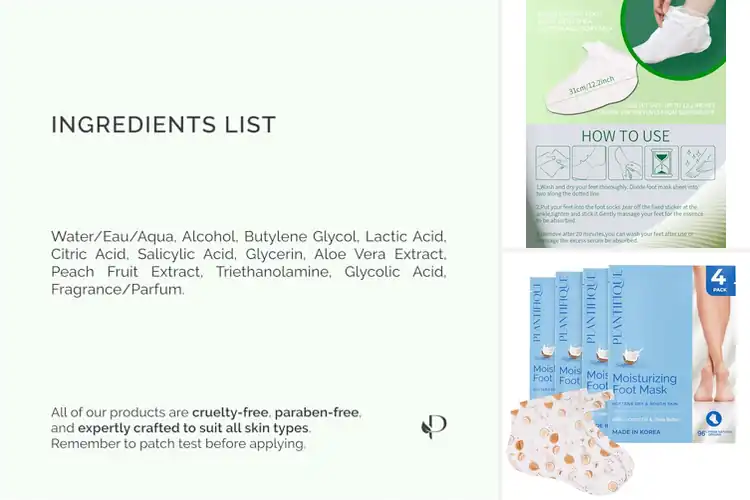 Detailed view of Best All Natural Ingredients Foot Mask