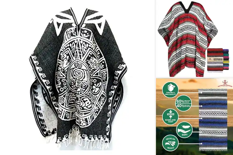 Detailed view of Best Authentic Mexican Blanket Poncho