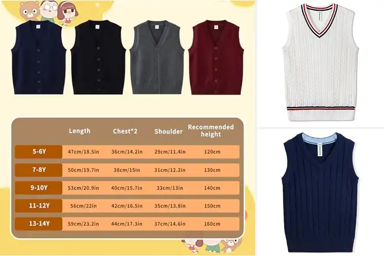 Detailed view of Best Boys Girls Knit Vests
