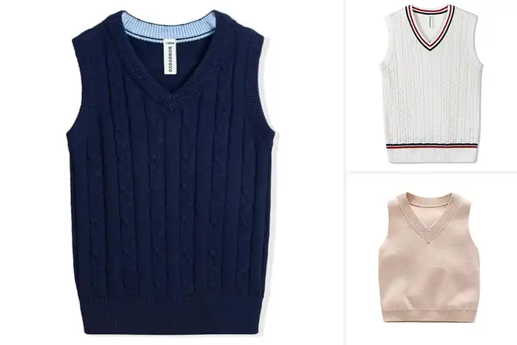 Detailed view of Best Cotton Knit Vest For Boys And Girls