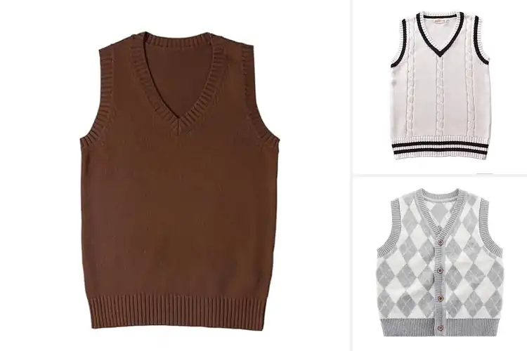 Detailed view of Best Cotton Knit Vest For Warm Layering