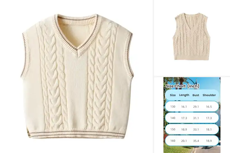 Detailed view of Best Crop Style Knit Vest For Kids