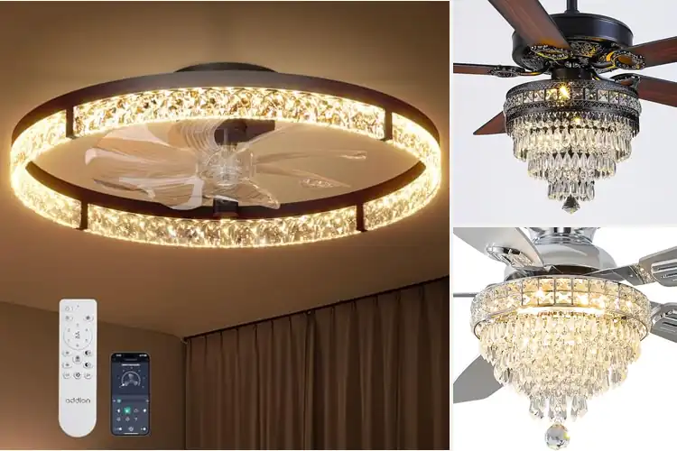 Detailed view of Best Crystal Ceiling Fan Decor