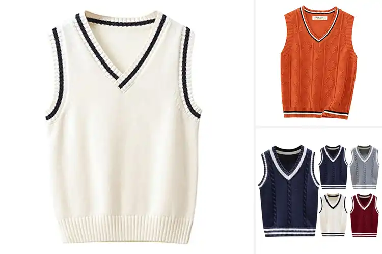 Detailed view of Best Elastic Ribbed Trim Kids Vests