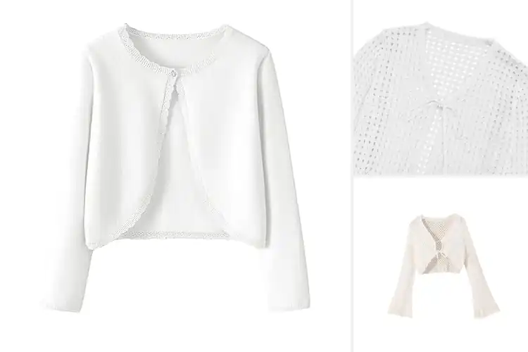 Detailed view of Best Girls Crop Top Cardigans