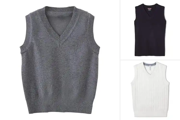 Detailed view of Best Kids Knit Vest For School Uniforms