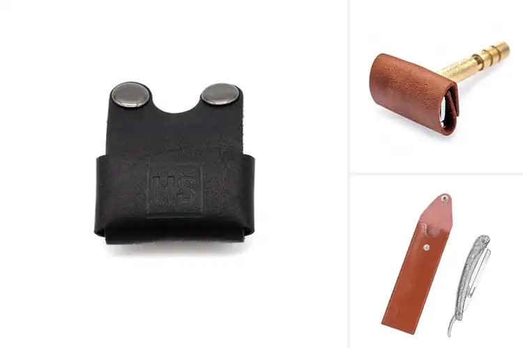 Detailed view of Best Leather Shaving Razor Leather Coverlets