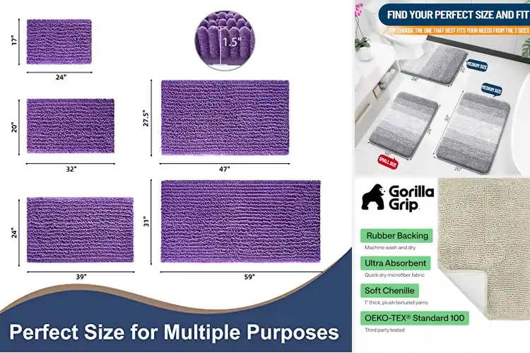 Detailed view of Best Plush Velvety Bath Rugs