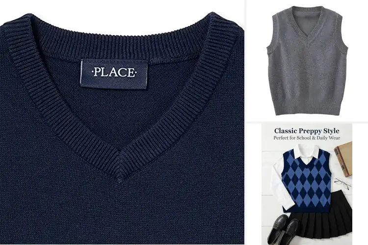 Detailed view of Best School Uniform Knit Vest For Children