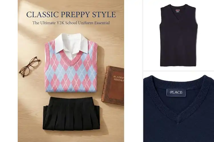 Detailed view of Best School Uniform Knit Vest For Kids