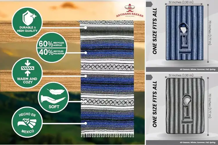 Detailed view of Best Serape Blanket Poncho Material