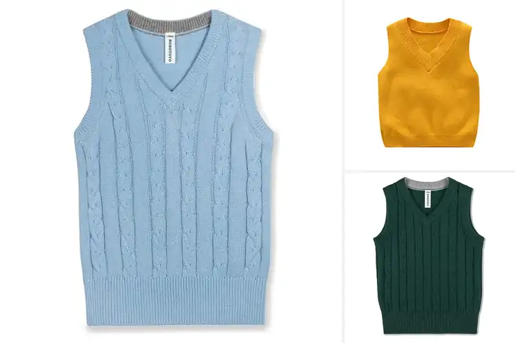 Detailed view of Best Unisex Knit Vest For Daily Wear