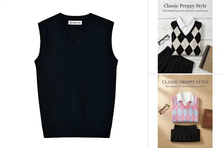 Detailed view of Best V-Neck Sweater Vest For Boys And Girls