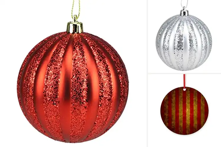 Detailed view of Best Vertical Striped Ornaments