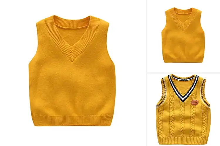 Detailed view of Best Yellow Kids Knit Waistcoat: 10 Cozy & Stylish Picks